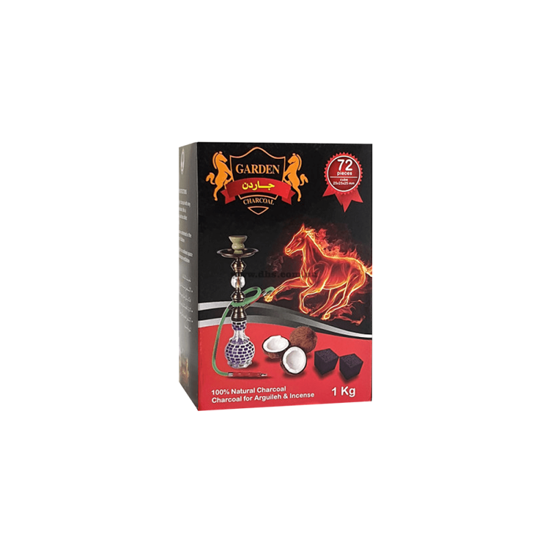 Кокосовый уголь для кальяна Garden большой кубик (1 кг, 72 шт, р25)