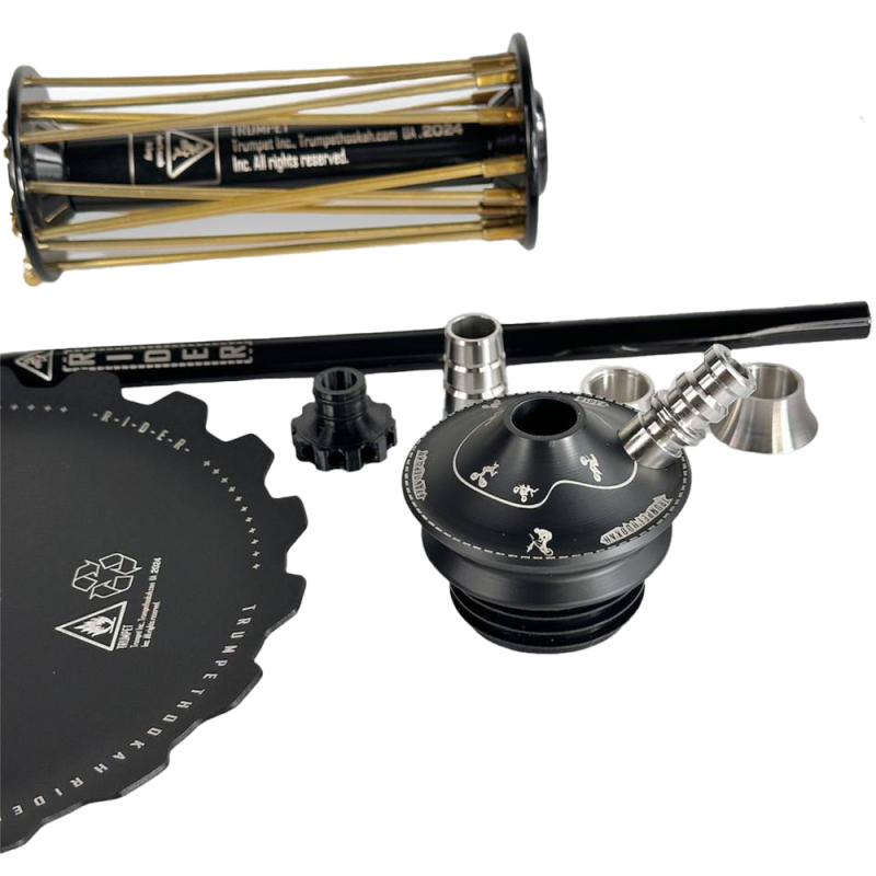 Кальян Trumpet Hookah Rider Still Revolution (чёрно-красный, полный комплект)