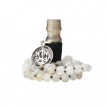 Персональный мундштук Personalka Stone с бусами из натурального камня (серый)