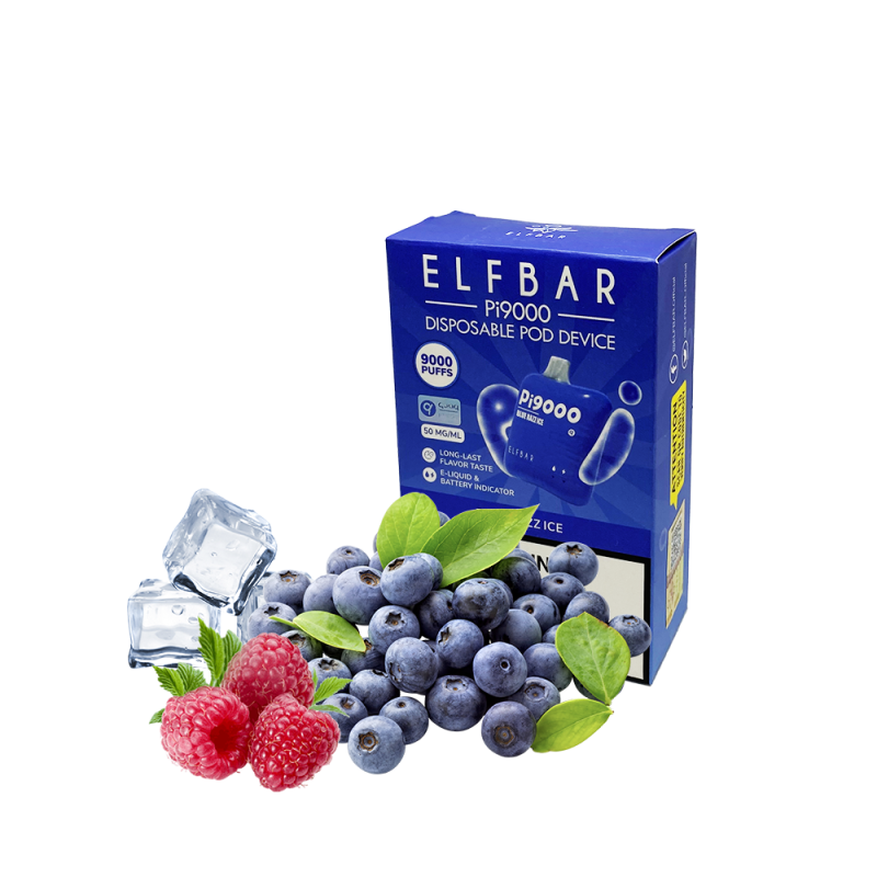 Elf Bar Pi9000 Blue razz ice (Блю Разз Айс) Одноразовый POD