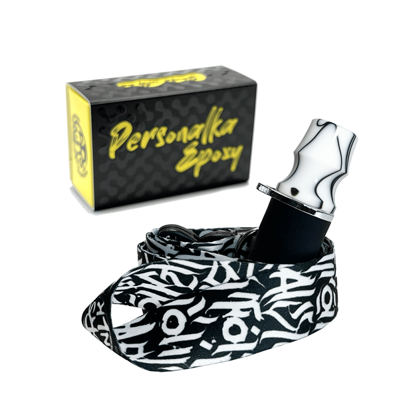 Персональный мундштук Personalka Epoxy Onyx (Белый, Чёрный)