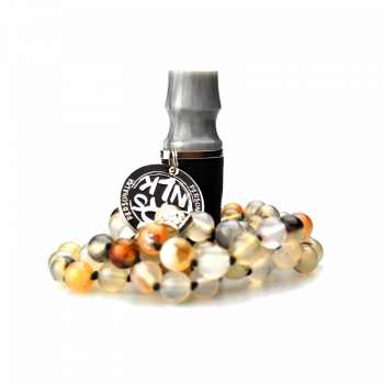 Персональный мундштук Personalka Stone с бусами из натурального камня (Серый, Коричневый)