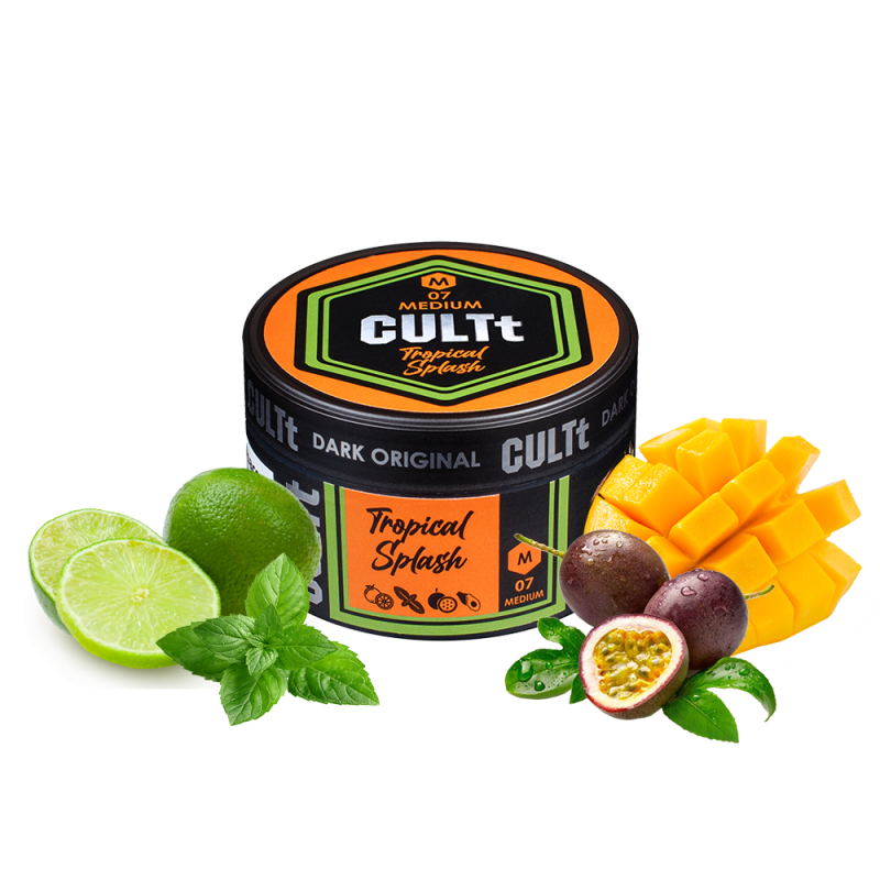 Табак CULTt Medium M07 Tropical Splash (Лайм Мята Маракуя Манго, 100 г)