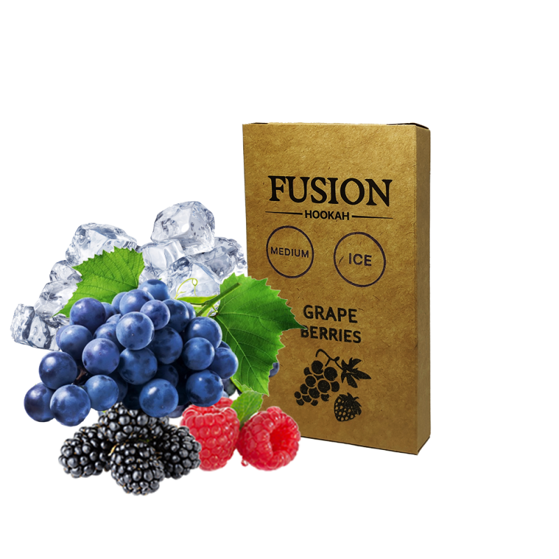 Табак Fusion Medium Ice Grape Berries (Виноград Ягоды Лёд, 100 г)