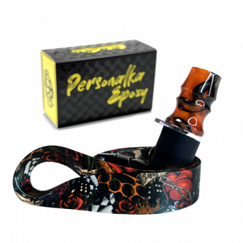 Персональный мундштук Personalka Epoxy Sakura (Чёрный Оранжевый)