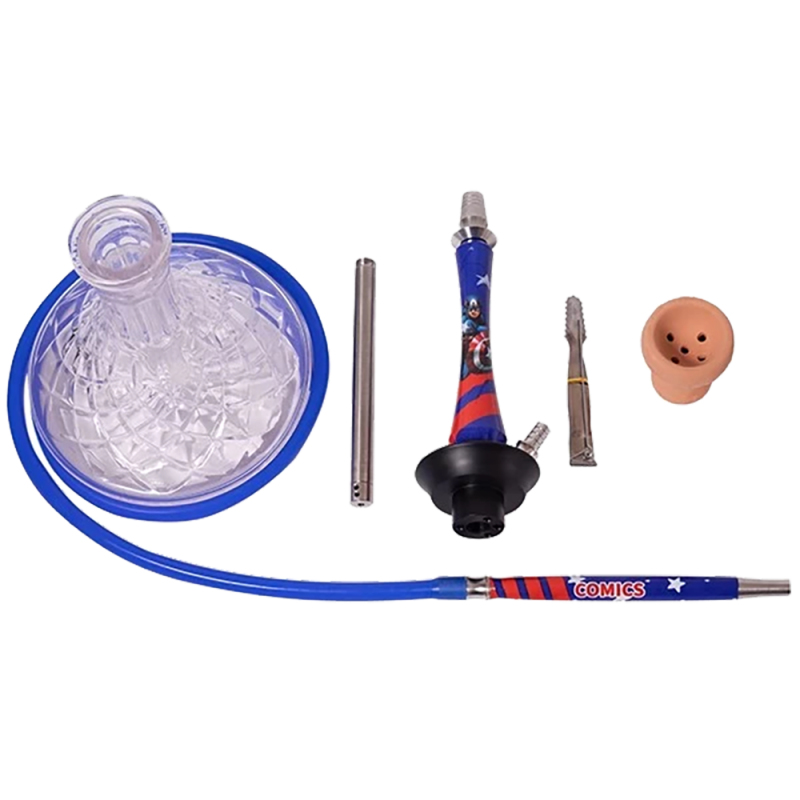 Кальян Yahya Union Captain America (синий, полный комплект)