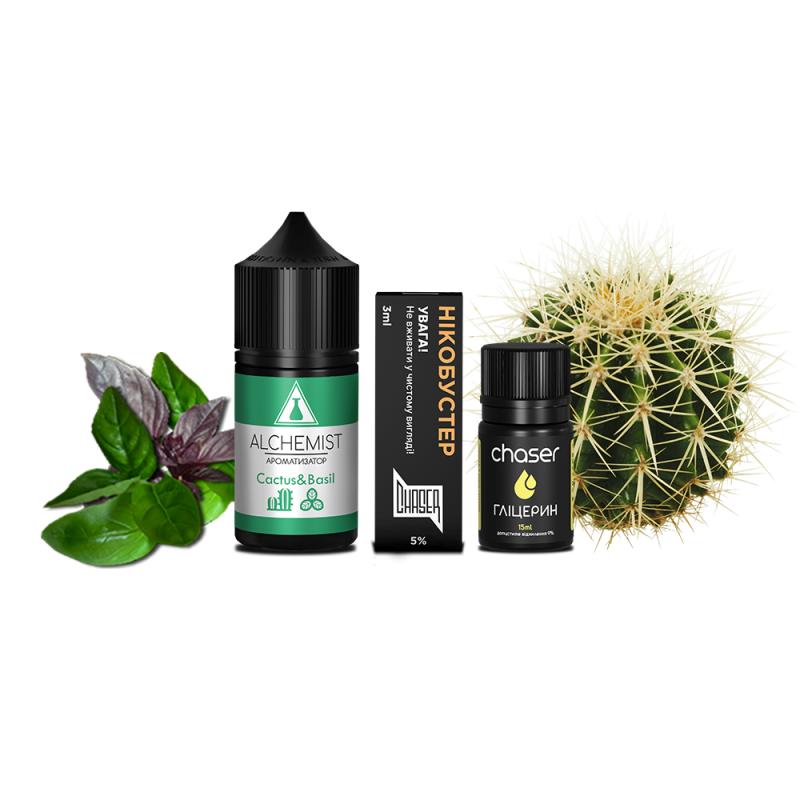 Набор для самозамеса Alchemist Salt Cactus&Basil (Кактус Базилик, 50 мг, 30 мл)