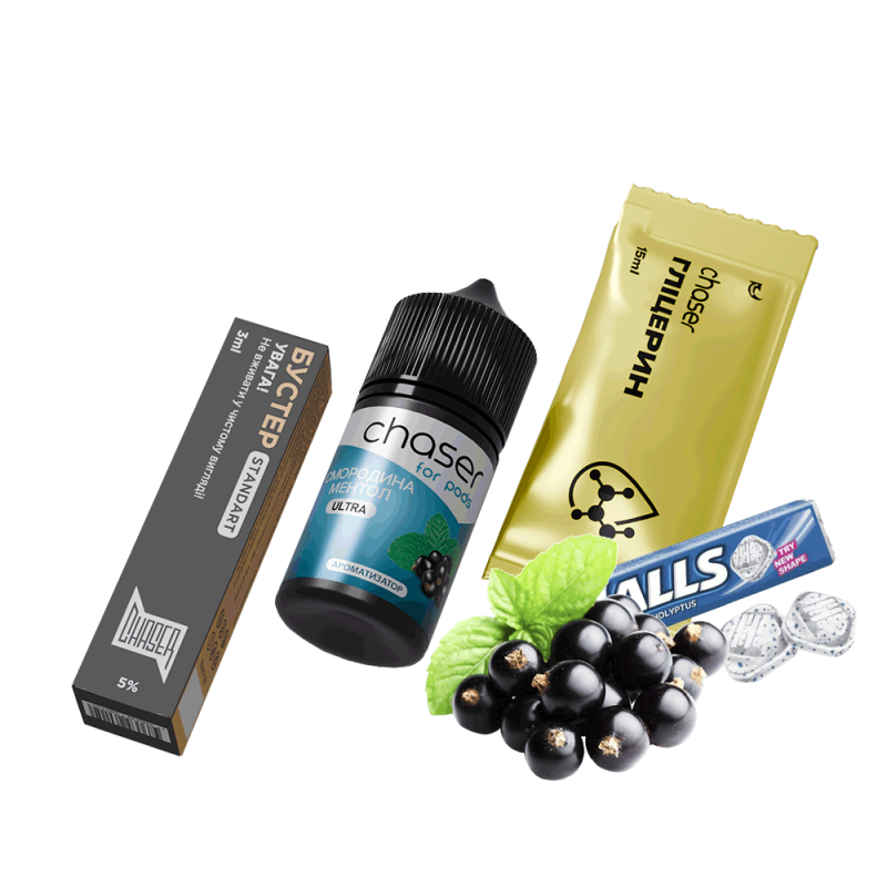 Набор для самозамеса Chaser Blackcurrant Menthol Ultra (Смородина Ментол, 50 мг, 30 мл)