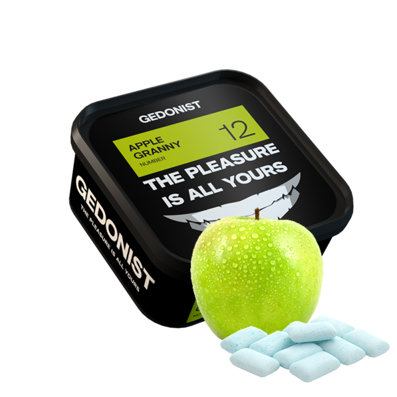 Табак Gedonist №12 Apple granny (Яблоко Мятная жвачка, 200 г)
