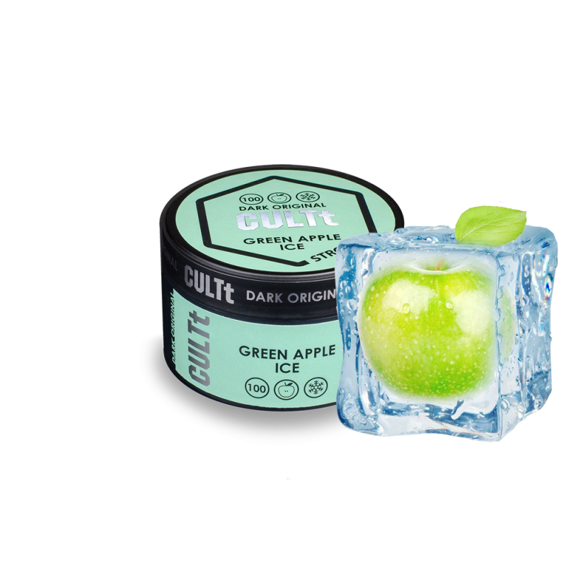 Табак CULTt Strong DS100 Green Apple Ice (зелёное яблоко, лёд, 100 г)