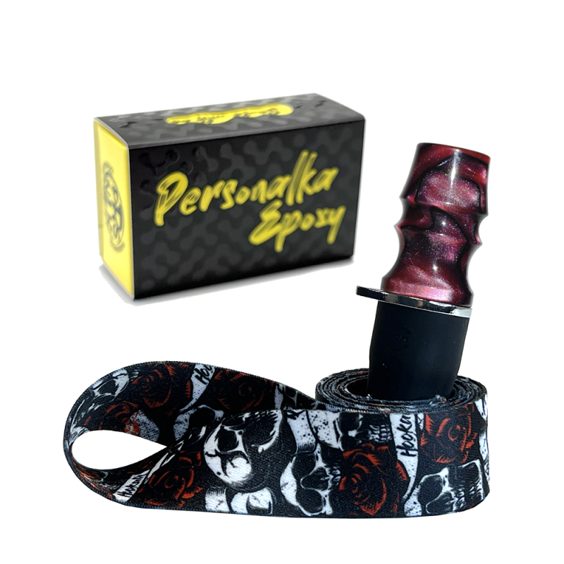 Персональный мундштук Personalka Epoxy Sakura (Красный, Чёрный)
