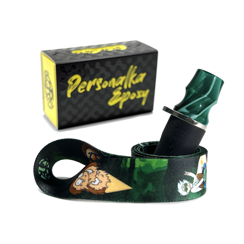 Персональный мундштук Personalka Epoxy Onyx (Зелёный с разводами)