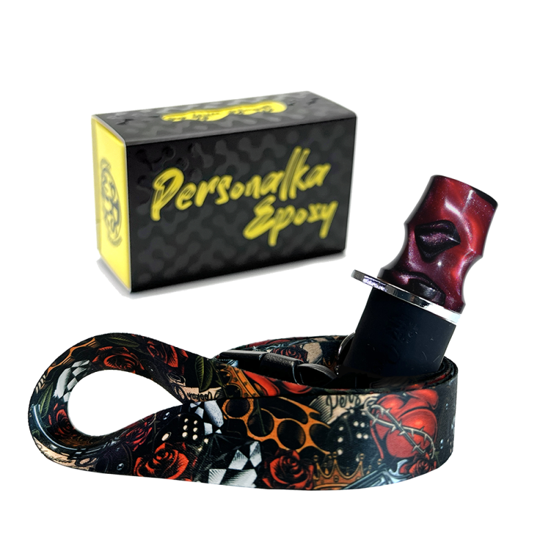 Персональный мундштук Personalka Epoxy Onyx (Красный с чёрным)