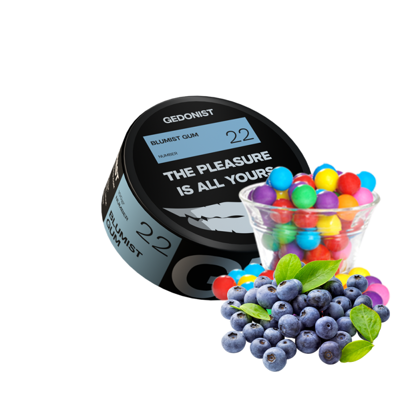 Табак Gedonist №22 Blumist Gum (Голубика жвачка, 100 г)