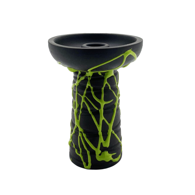 Глиняная чаша Gusto Bowls Classic Phunnel Black Glaze Green (зелёная поливка)