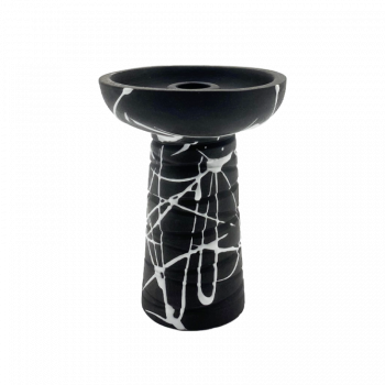 Глиняная чаша Gusto Bowls Classic Phunnel Black Glaze White (белая поливка)