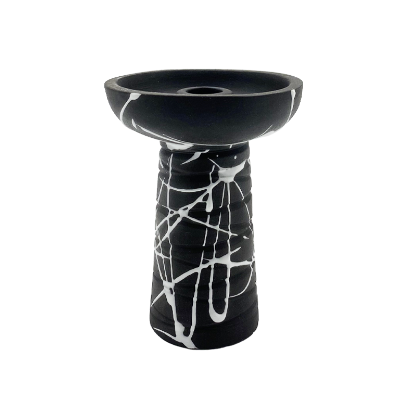 Глиняная чаша Gusto Bowls Classic Phunnel Black Glaze White (белая поливка)