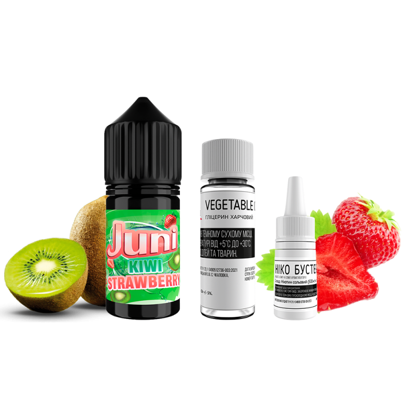 Набор для самозамеса Juni Kiwi Stawberry (Киви Клубника, 50 мг, 30 мл)