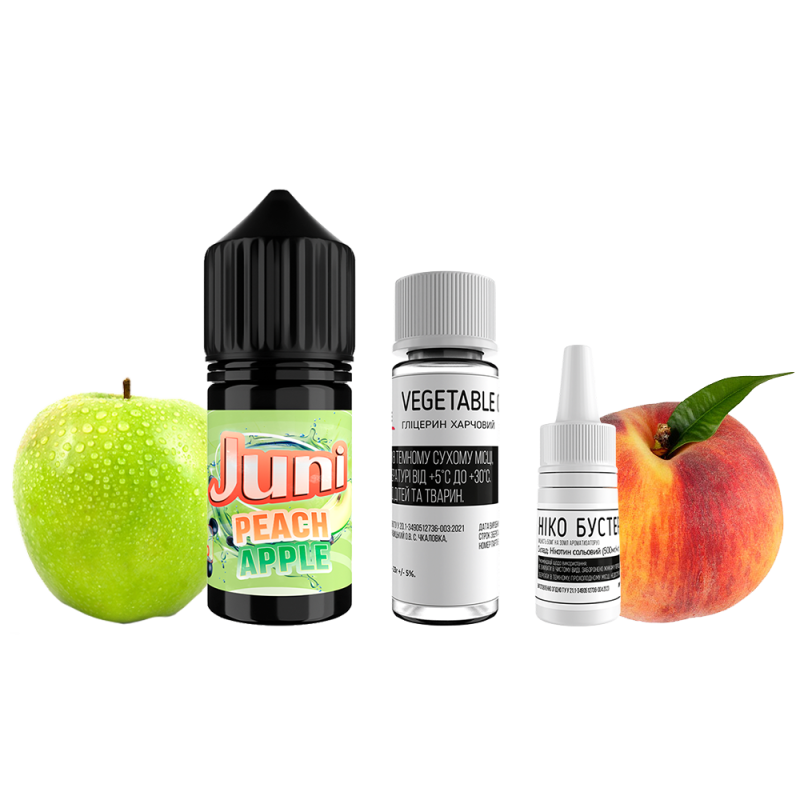 Набор для самозамеса Juni Peach Apple (Персик Яблоко, 50 мг, 30 мл)