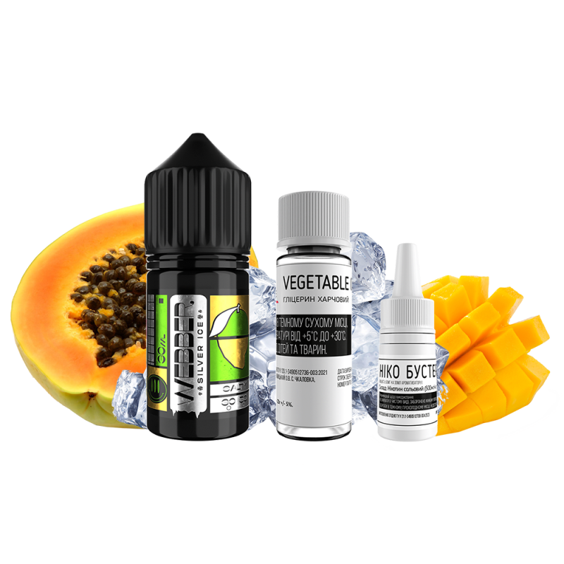 Набор для самозамеса Webber Silver Ice Mango Papaya (Манго Папайя Лёд, 50 мг, 30 мл)