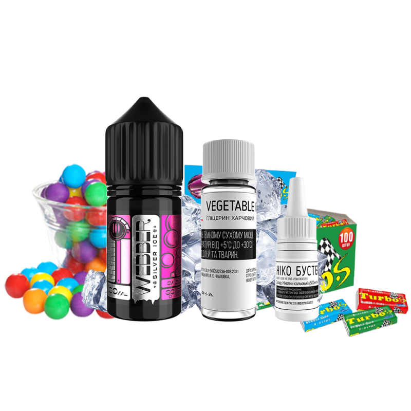 Набор для самозамеса Webber Silver Ice Mint Bubble Gum (Мятная Жвачка Лёд, 50 мг, 30 мл)