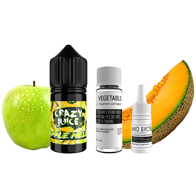 Набор для самозамеса Crazy Juice Apple Melon (Яблоко Дыня, 50 мг, 30 мл)