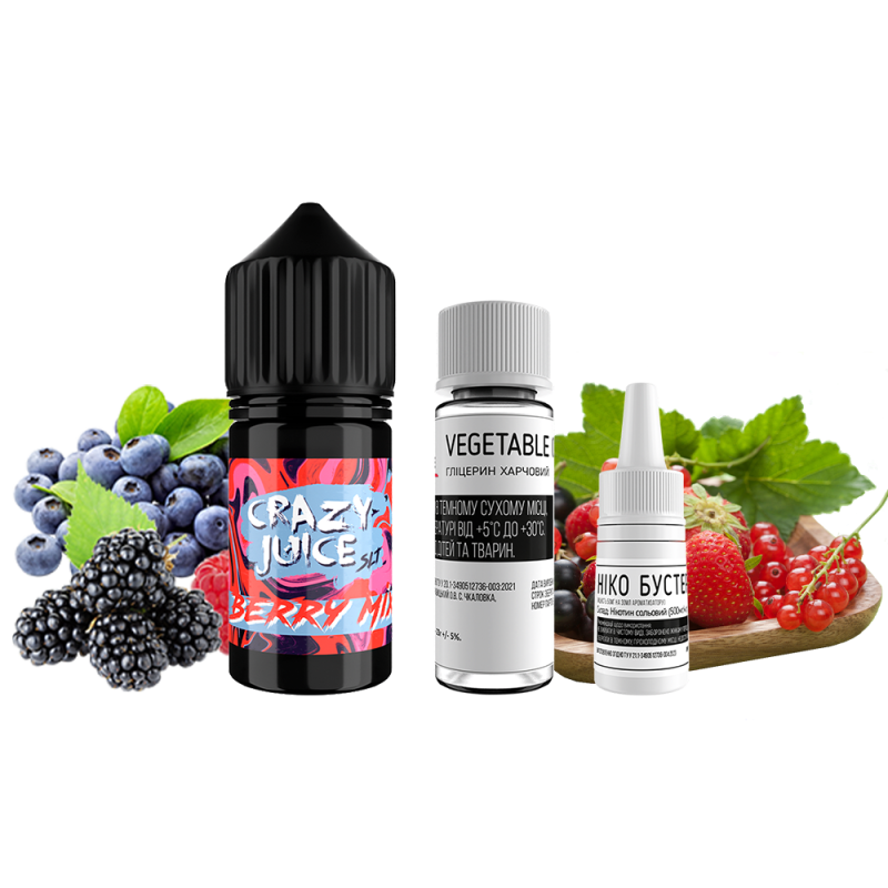 Набор для самозамеса Crazy Juice Berry Mix (Ягодный Микс, 50 ​​мг, 30 мл)