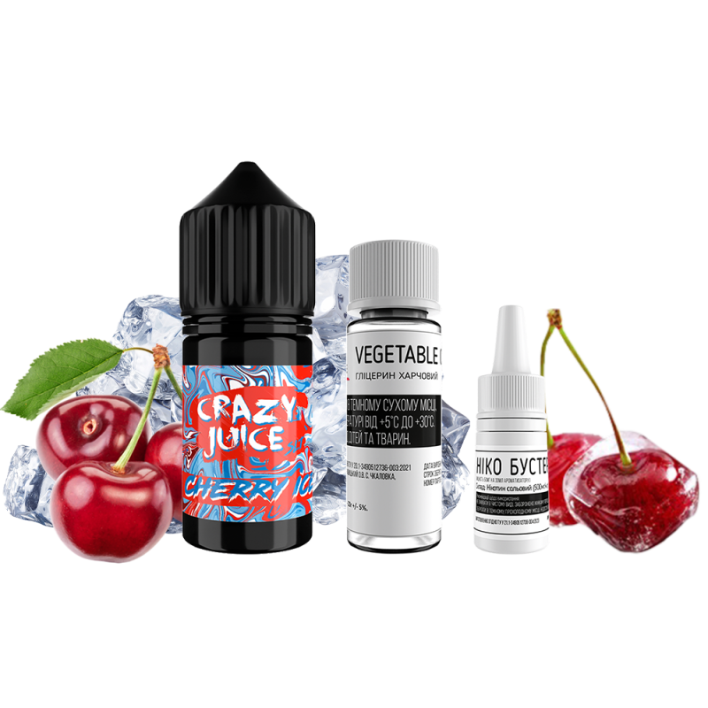 Набор для самозамеса Crazy Juice Cherry Ice (Вишня Лёд, 50 мг, 30 мл)