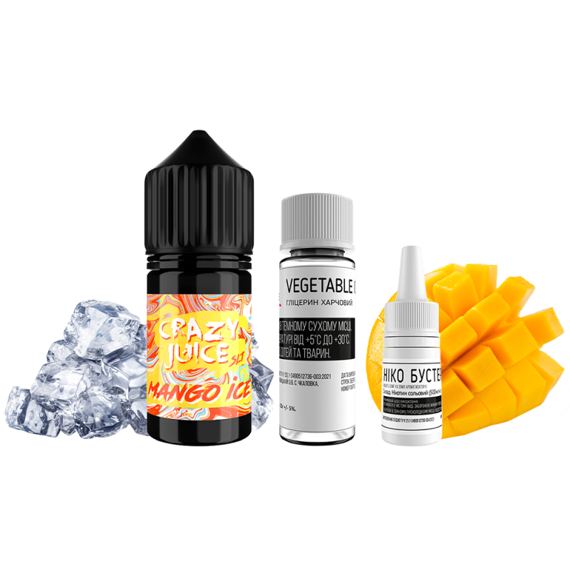 Набор для самозамеса Crazy Juice Mango Ice (Манго Лёд, 50 мг, 30 мл)