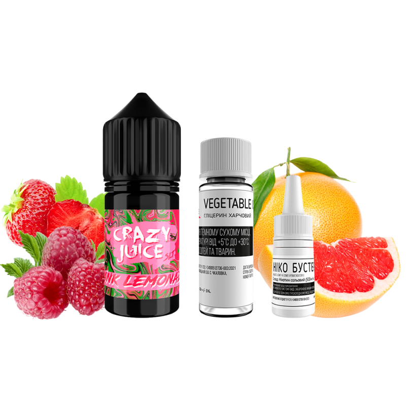 Набор для самозамеса Crazy Juice Pink Lemonade (Розовый лимонад, 50 мг, 30 мл)