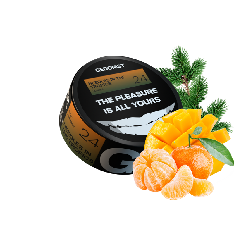 Табак Gedonist №24 Needles in Tropics (Манго Мандарин Хвоя, 100 г)
