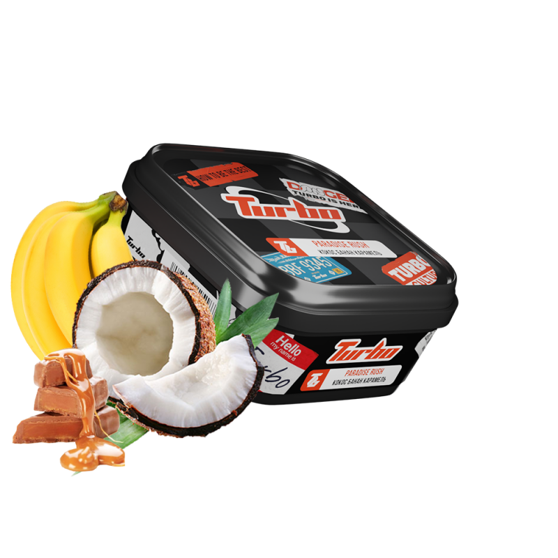 Табак Turbo Paradise Rush (Кокос-Банан-Карамель, 250 г)