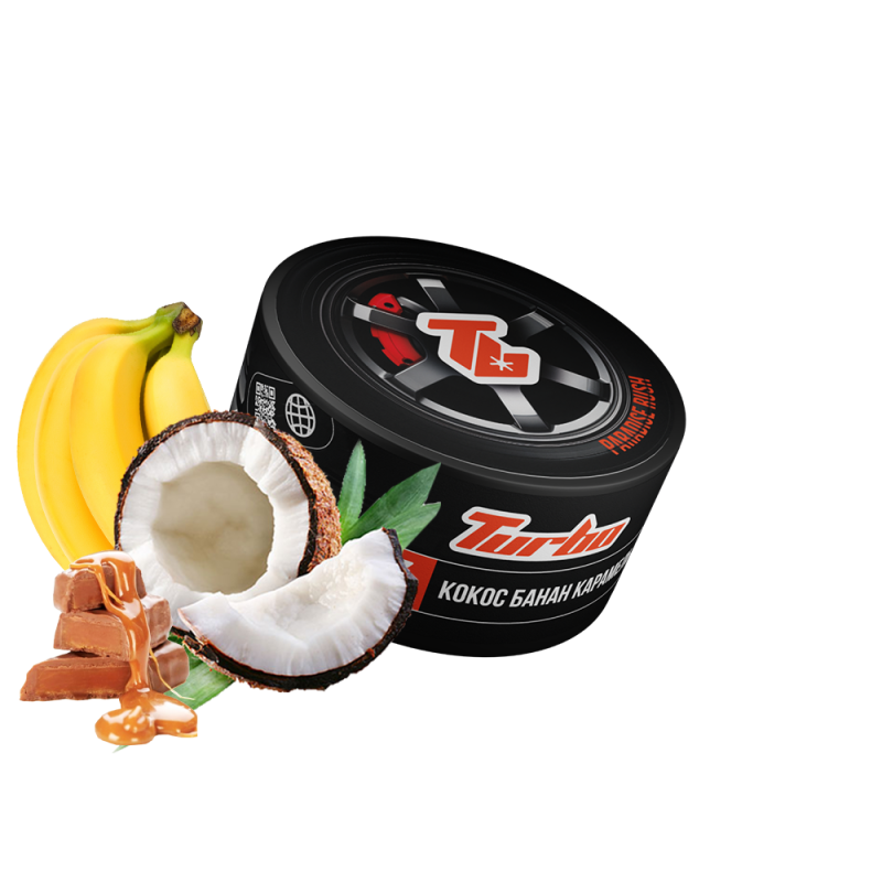 Табак Turbo Paradise Rush (Кокос-Банан-Карамель, 100 г)