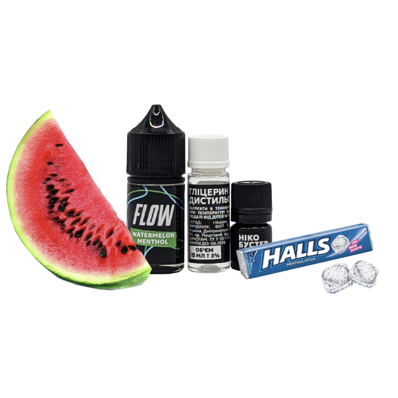 Набор для самозамеса Flow Watermelon Menthol (Арбуз Ментол, 50 мг, 30 мл)