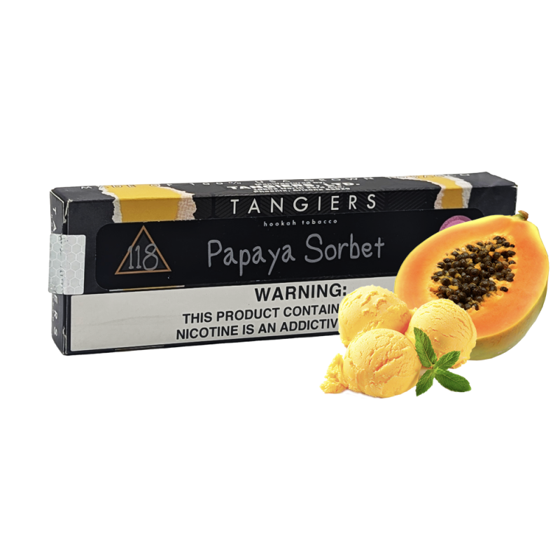 Табак Tangiers Noir №118 Papaya Sorbet (Папайя Сорбет, 250 г) Чёрная упаковка