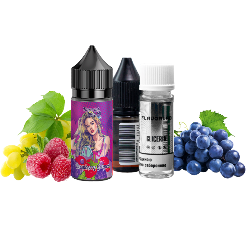 Набор для самозамеса Flavorlab Lady Raspberry grapes (Виноград малина, 50 мг, 30 мл)