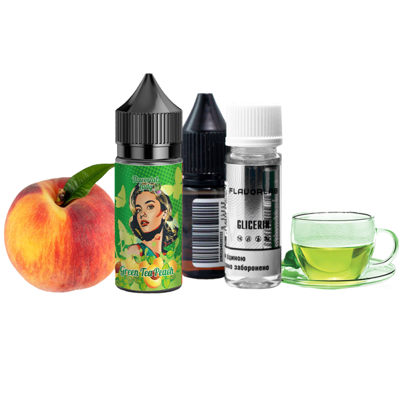 Набор для самозамеса Flavorlab Lady Green tea peach (Зеленый чай персик, 50 мг, 30 мл)