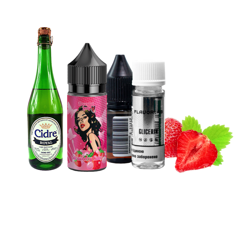 Набор для самозамеса Flavorlab Lady Strawberry cider (Сидр клубничный, 50 мг, 30 мл)