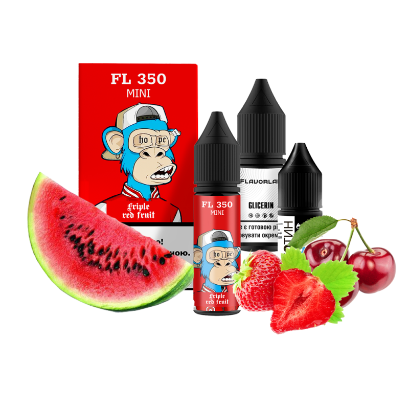 Набор для самозамеса Flavorlab FL350 mini Triple red fruit (Арбуз Клубника Вишня, 50 мг, 15 мл)