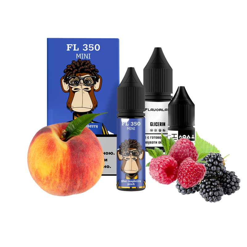 Набор для самозамеса Flavorlab FL350 mini Blue Raspberry Peach (Голубая малина персик, 50 мг, 15 мл)