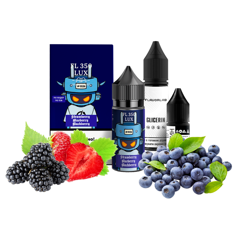 Набор для самозамеса Flavorlab FL350 LUX Strawberry blueberry blackberry (Клубника черника ежевика, 50 мг, 30 мл)
