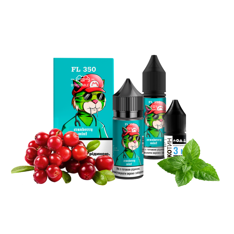 Набор для самозамеса Flavorlab FL350 Cranberry mint (Клюква мята, 50 мг, 30 мл)