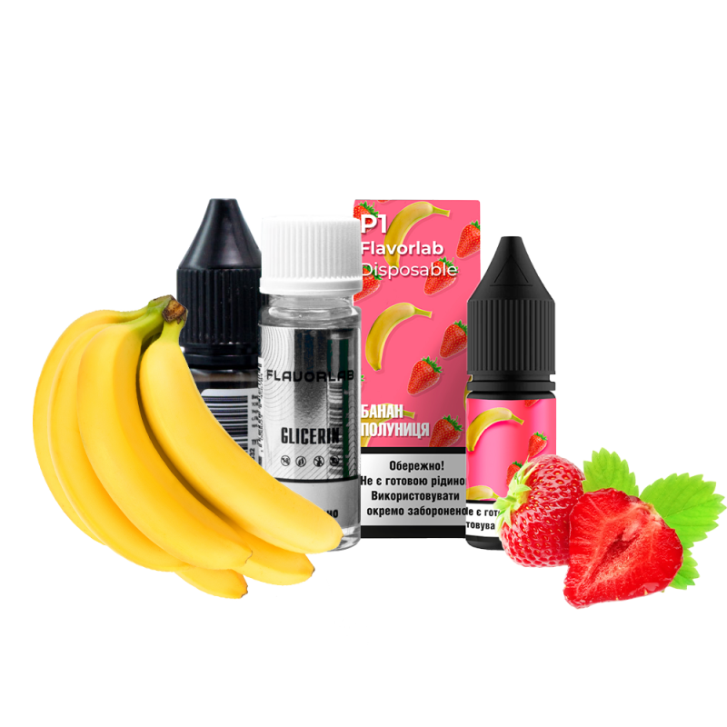 Набор для самозамеса Flavorlab Р1 Банан клубника (50 мг, 10 мл)