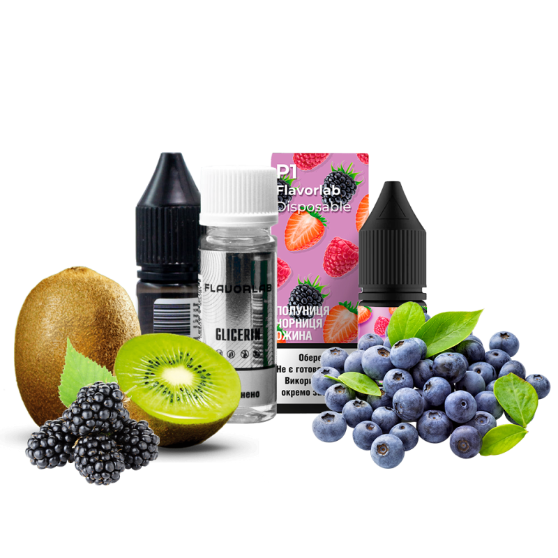 Набор для самозамеса Flavorlab Р1 Клубника черника ежевика (50 мг, 10 мл)