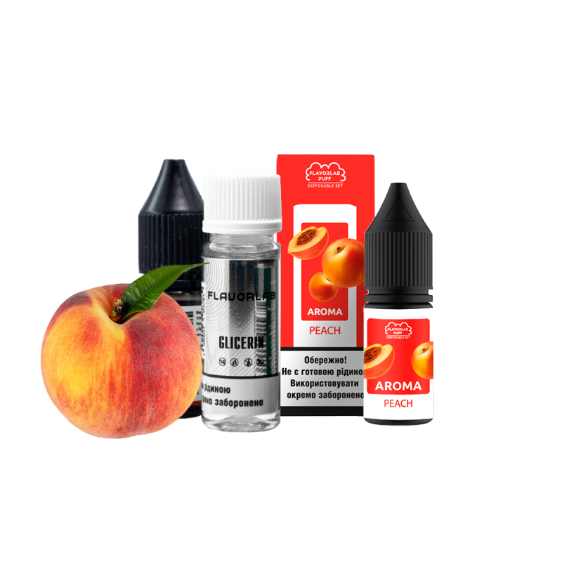 Набор для самозамеса Flavorlab Puff Peach (Персик, 50 мг, 10 мл)