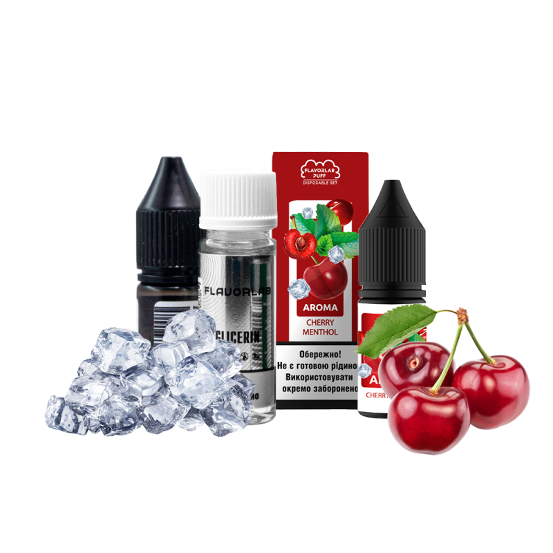 Набор для самозамеса Flavorlab Puff Cherry mentol (Вишня ментол, 50 мг, 10 мл)