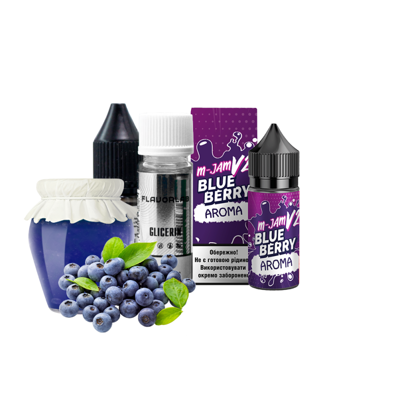 Набор для самозамеса Flavorlab M-Jam V2 Blueberry (Черника, 50 мг, 30 мл)