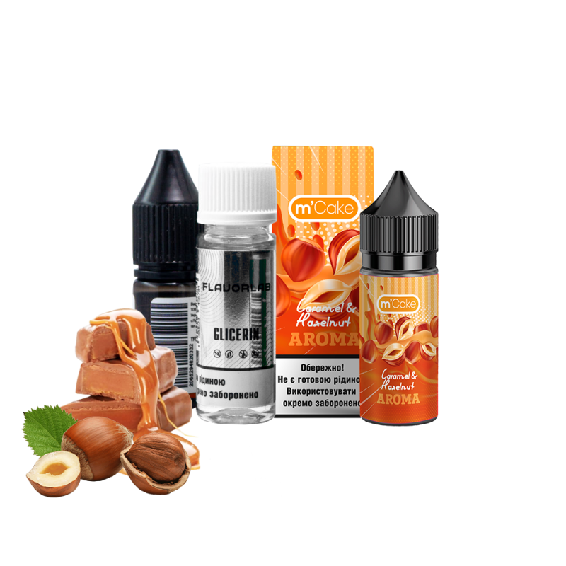 Набор для самозамеса Flavorlab M-Cake Caramel & Hazelnuts (Фундук с карамелью, 50 мг, 30 мл)