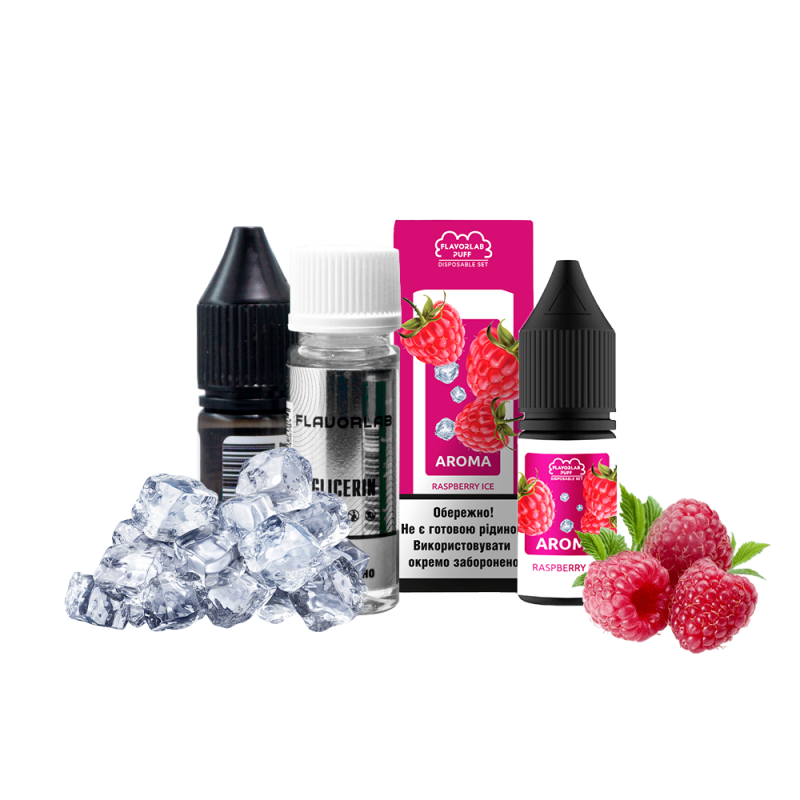 Набор для самозамеса Flavorlab Puff Raspberry Ice (Малина Лёд, 50 мг, 10 мл)