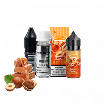 Набор для самозамеса Flavorlab M-Cake Strong Caramel & Hazelnuts (Фундук с карамелью, 65 мг, 30 мл)